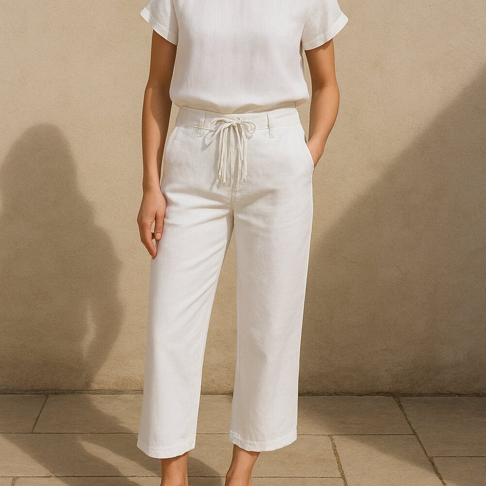Jones New York Sport Cropped White Soft Twill Pants Size 14